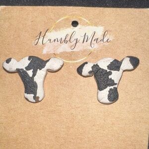 Black and White Earrings “Cow”